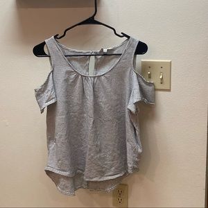 Lucky Brand Striped cold shoulder top